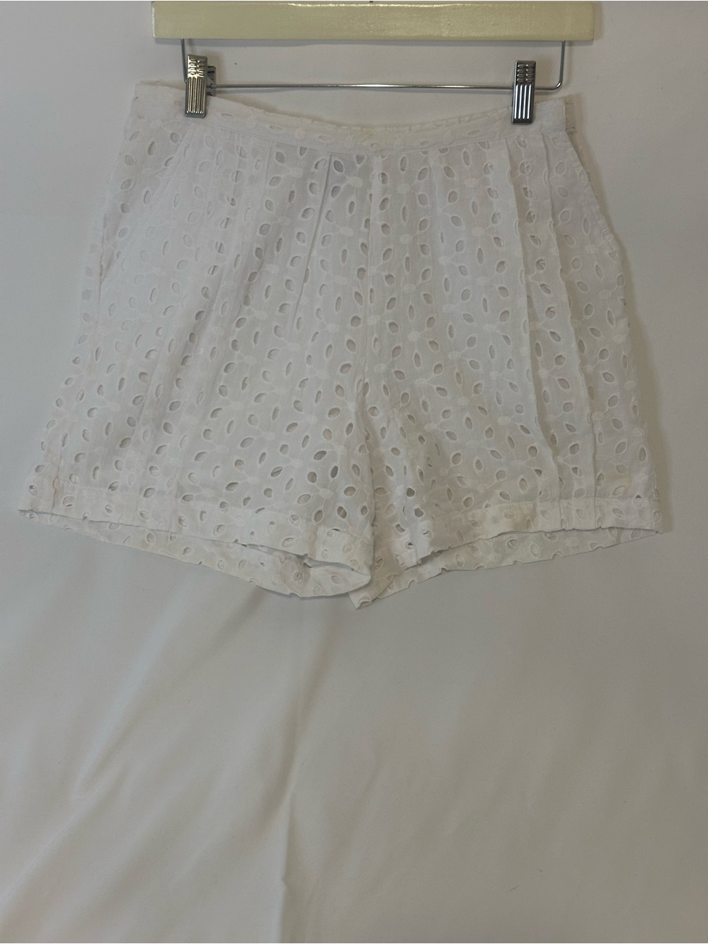 august silk White Eyelet High-Waist Shorts